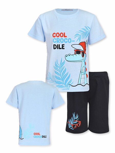 Костюм Мальчикам Лунёва Голубой; Чёрный Крокодил (фото 1)