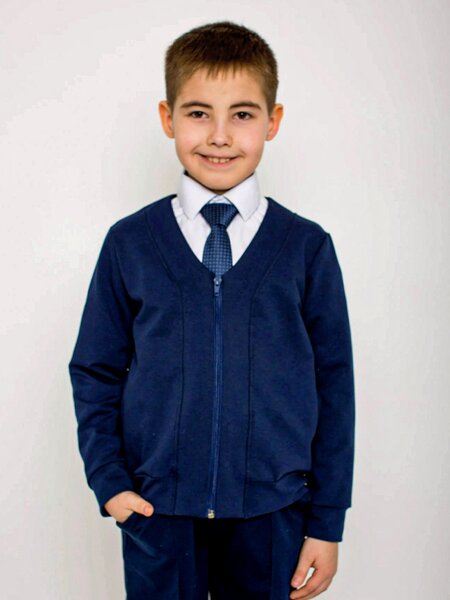 Кардиган Мальчикам Kip Чернильный Без рисунка (фото 1)