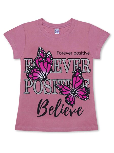 Футболка Девочкам Bonito Пудра Бабочки (фото 1)