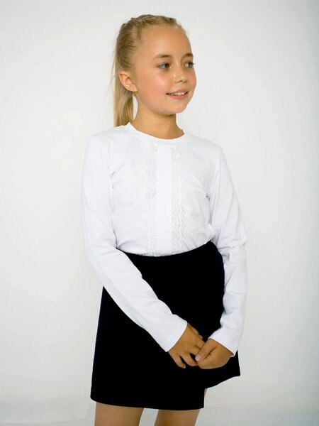 Лонгслив Девочкам Ивашка Белый Без рисунка (фото 1)