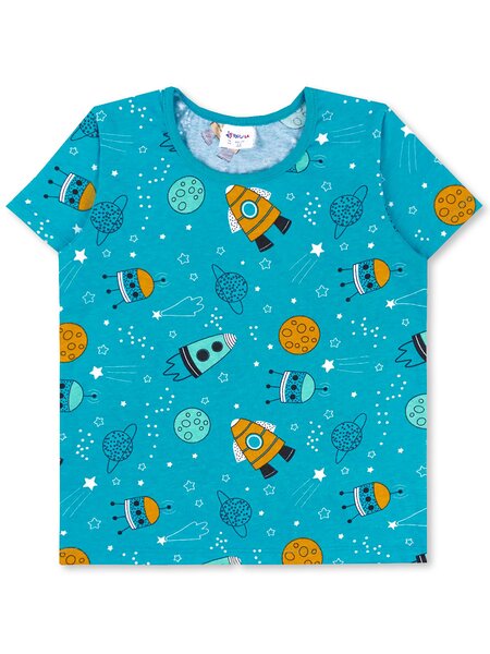 Футболка Мальчикам Юлала Бирюзовый светлый Космос (фото 1)