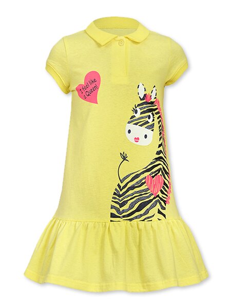 Платье Девочкам Лунёва Жёлтый Зебра (фото 1)