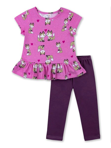 Костюм Девочкам Юлала Розовый яркий; Вишнёвый Лисички (фото 1)