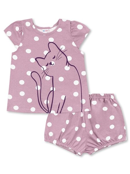 Комплект Новорождённым Юлала Розовый тёмный Котик (фото 1)