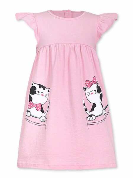 Платье Девочкам Лунёва Розовый Котики (фото 1)