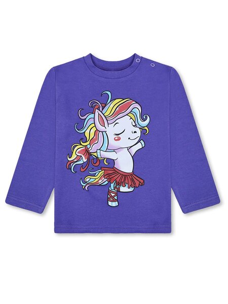 Лонгслив Девочкам Bonito Фиолетовый Единорог (фото 1)