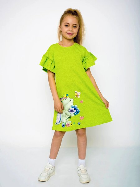 Платье Девочкам Ивашка Салатовый Зайка (фото 1)