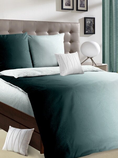 Комплект постельного белья Для дома Россия Серо-зелёный Без рисунка (фото 1)