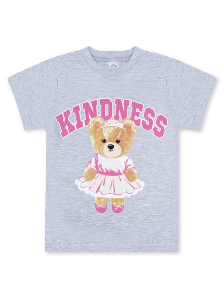 Футболка Девочкам Bonito Серый меланж Мишка (фото 1)