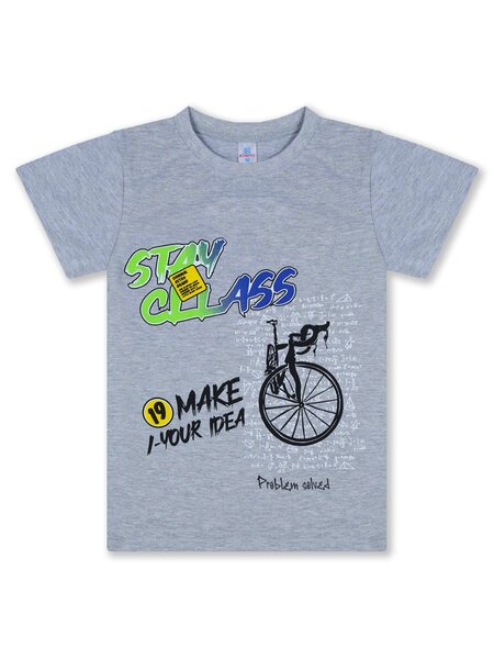 Футболка Мальчикам Bonito Серый меланж Надпись (фото 1)