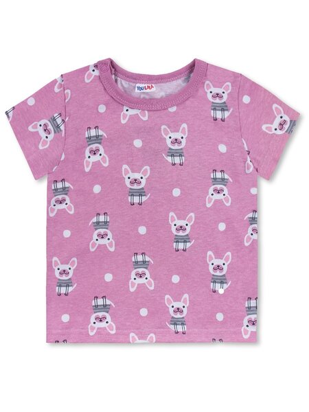 Футболка Новорождённым Юлала Розовый Собачки (фото 1)