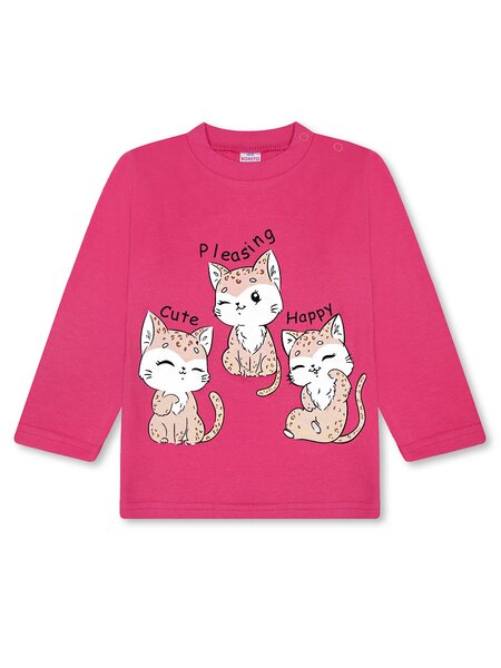 Лонгслив Девочкам Bonito Коралловый Кошки (фото 1)