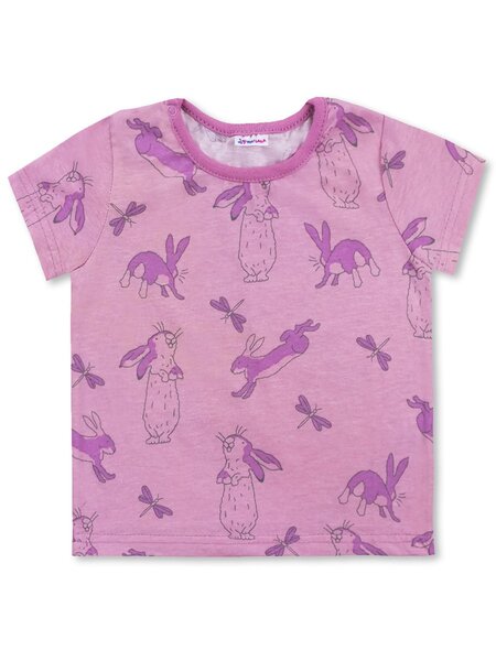 Футболка Новорождённым Юлала Розовый тёмный Зайки (фото 1)