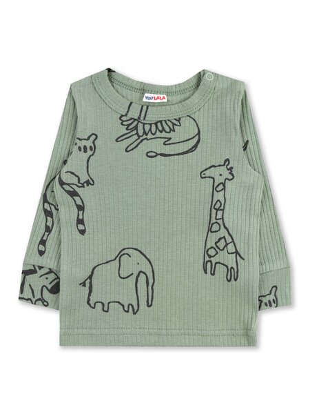 Кофточка Новорождённым Юлала Хаки светлый Зверята (фото 1)