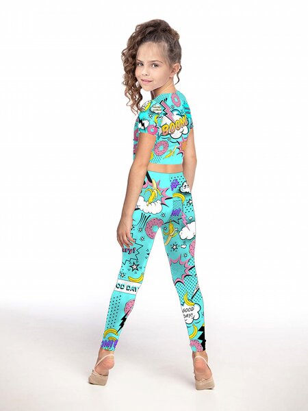 Костюм Девочкам Стиляж Голубой Надписи (фото 2)