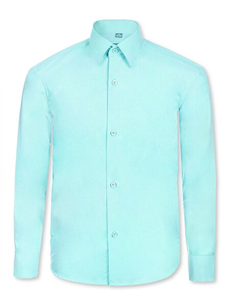 Рубашка Мальчикам Китай Мятный Без рисунка (фото 1)