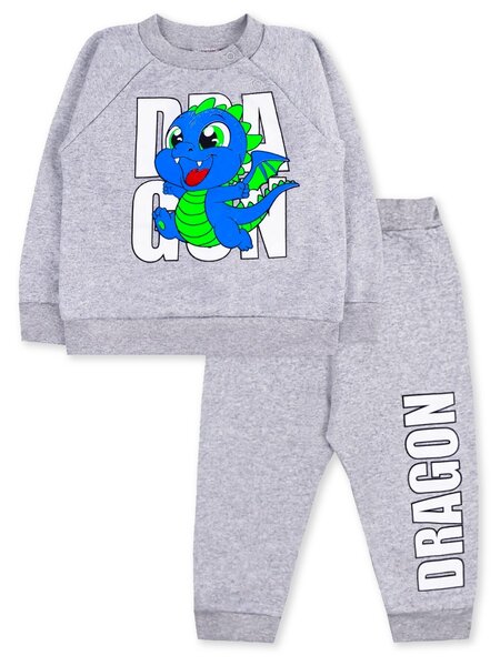 Костюм Мальчикам Юлала Серый меланж Дракончик (фото 1)