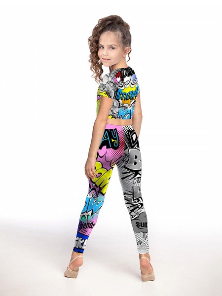 Костюм Девочкам Стиляж Жёлтый; Графит Надписи (фото 2)