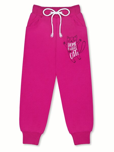 Брюки Девочкам Bonito Малиновый Надпись (фото 1)