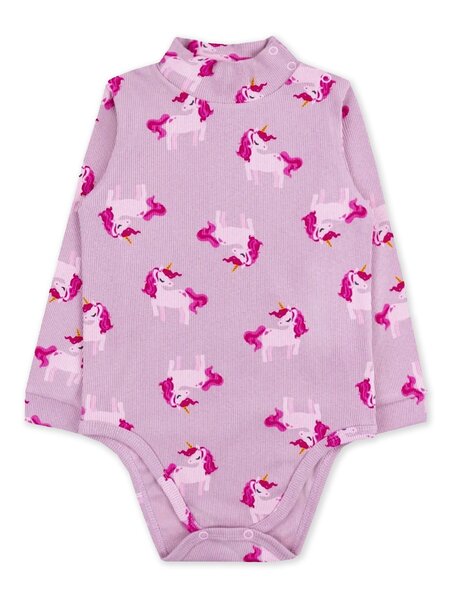 Боди Новорождённым Юлала Розовый тёмный Единороги (фото 1)