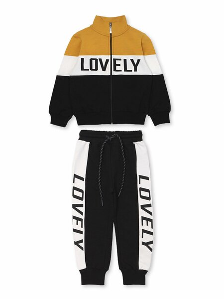 Костюм Девочкам Bonito Горчичный; Чёрный Надпись (фото 1)