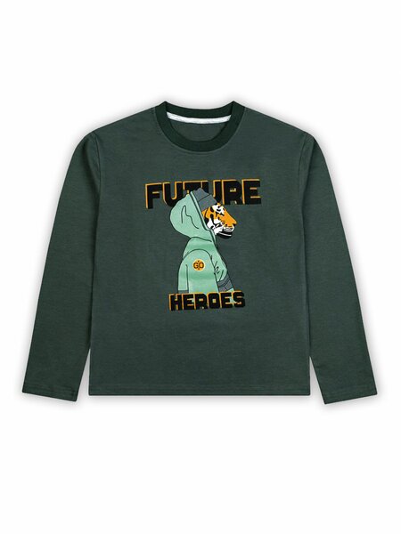 Лонгслив Мальчикам Takro Хаки тёмный Тигр (фото 1)