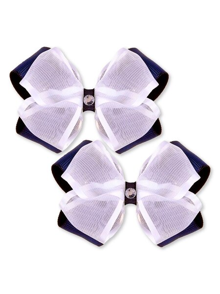 Бант на резинке Девочкам Baby`s joy Чернильный; Белый Без рисунка (фото 1)