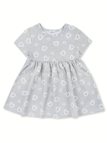 Платье Девочкам Юлала Серый Сердечки (фото 1)