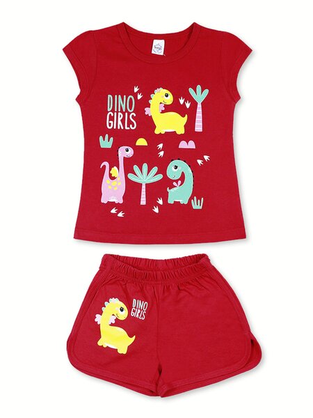 Комплект Девочкам Bonito Красный Динозаврики (фото 1)