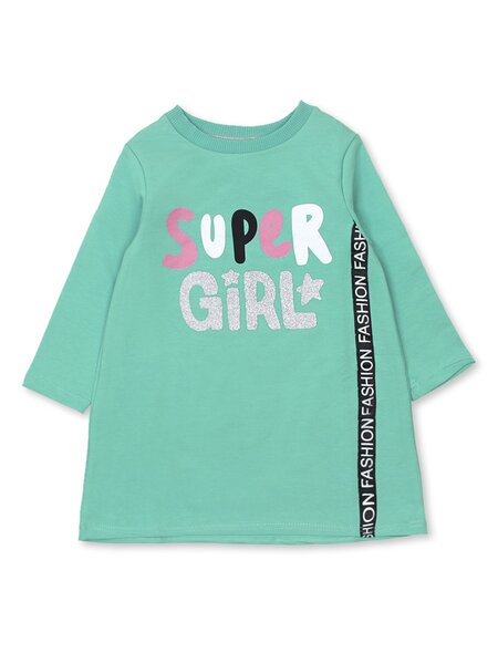 Платье Девочкам Bonito Мятный тёмный Надпись (фото 1)