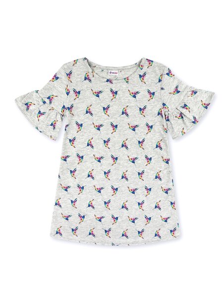 Платье Девочкам Юлала Серый меланж Птички (фото 2)