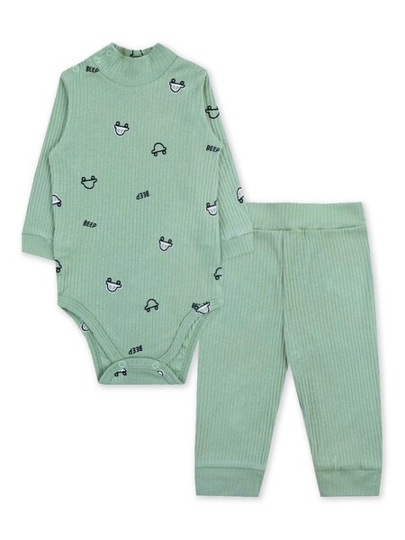 Комплект Новорождённым Юлала Хаки светлый Машинки (фото 1)