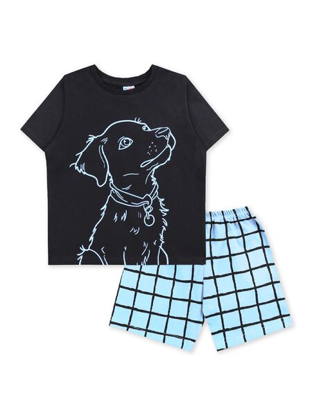 Комплект Девочкам Юлала Чёрный; Голубой Собачка (фото 1)