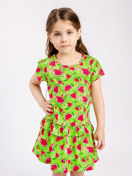 Платье Девочкам Юлала Салатовый Арбуз (фото 1)