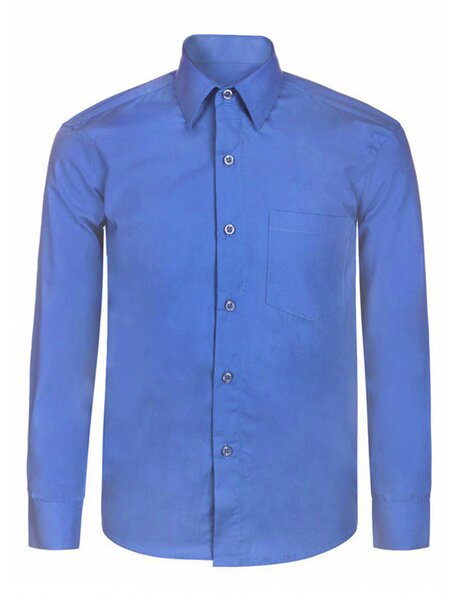 Рубашка Мальчикам Китай Синий тёмный Без рисунка (фото 1)