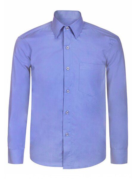 Рубашка Мальчикам Китай Синий светлый Без рисунка (фото 1)