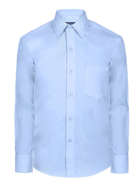 Рубашка Мальчикам Китай Голубой светлый Без рисунка (фото 1)