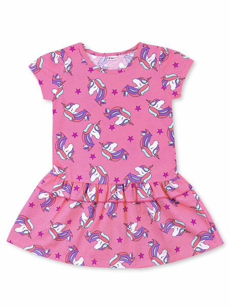 Платье Девочкам Юлала Розовый яркий Единороги (фото 1)