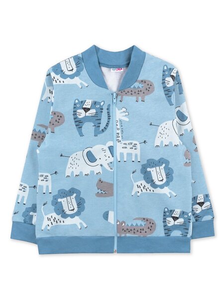 Толстовка Мальчикам Юлала Серо-голубой Зверята (фото 1)