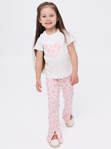 Костюм Девочкам Юлала Молочный; Розовый светлый Леопард (фото 1)