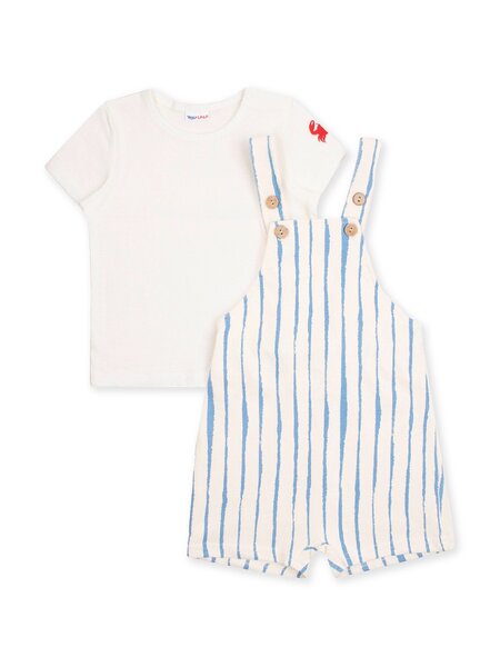 Комплект Новорождённым Юлала Белый; Синий светлый Полоски (фото 1)