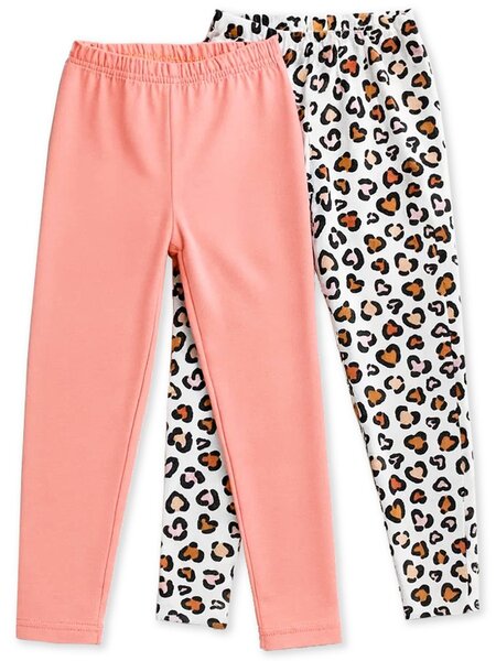 Набор лосин Девочкам Юлала Молочный; Персиковый Леопард (фото 1)