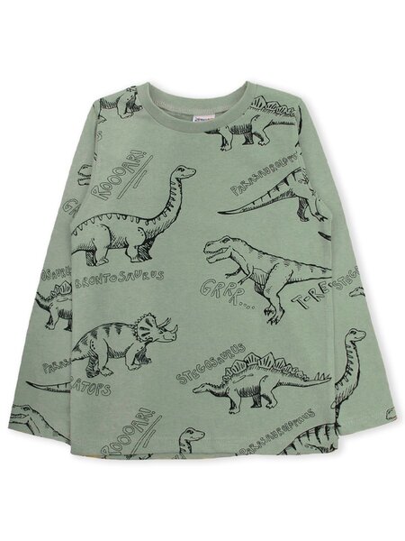 Лонгслив Мальчикам Юлала Хаки светлый Динозавры (фото 1)
