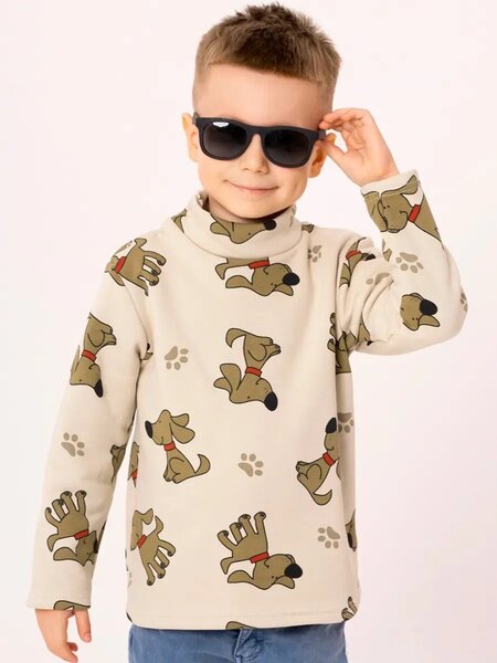 Водолазка Мальчикам Юлала Бежевый Собачки (фото 1)