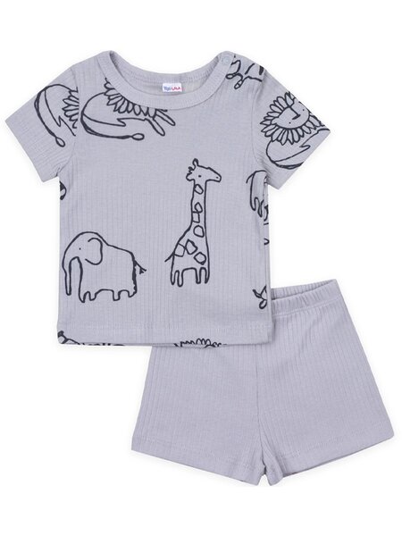 Комплект Новорождённым Юлала Серый Зверята (фото 1)