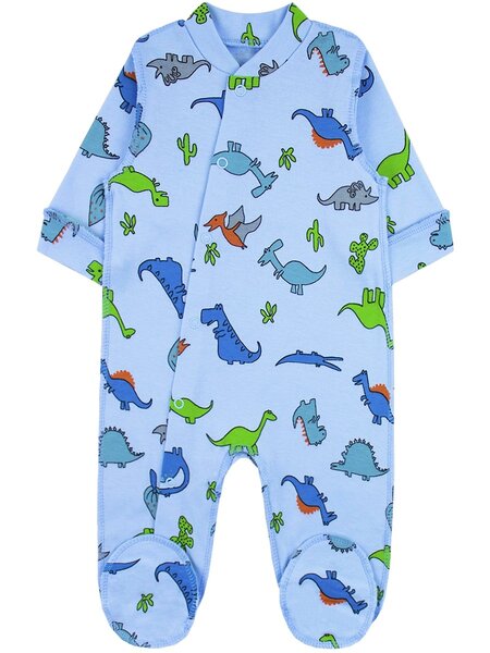 Комбинезон Новорождённым Юлала Голубой Динозаврики (фото 1)