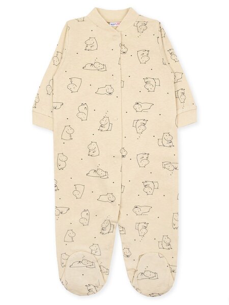 Комбинезон Новорождённым Юлала Бежевый Бегемотики (фото 1)