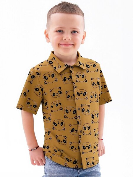 Рубашка Мальчикам Юлала Коричневый Панды (фото 1)
