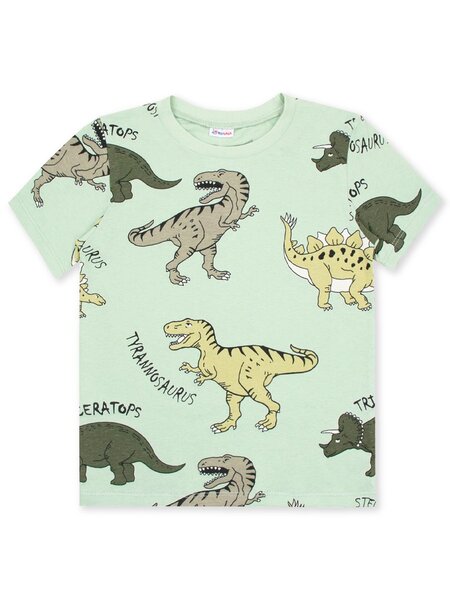 Футболка Мальчикам Юлала Хаки светлый Динозавры (фото 1)