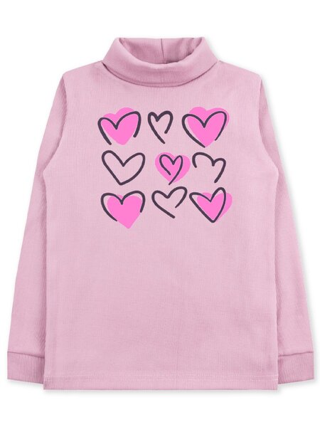Водолазка Девочкам Юлала Розовый тёмный Сердечки (фото 1)